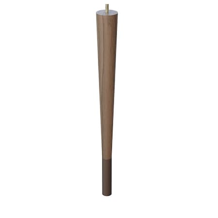 18 Round Tapered Leg W/ Bolt And 4 Warm Bronze Ferrule - Walnut W/ Semi-Gloss Clear Coat Finish